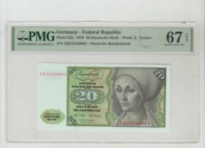 Germany, 20 Deutsche Mark, 1970 year, PMG 67