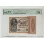 Germany, 1000 Mark, 1922 year, PMG 65