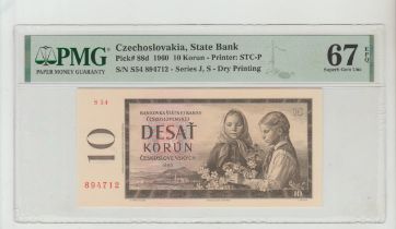 Czechoslovakia, 10 Korun, 1960 year, PMG 67