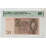 Germany, 20 Reichsmark, 1929 year, PMG 66