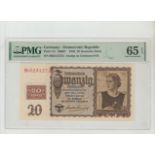 Germany, 20 Deutsche Mark, 1948 year, PMG 65