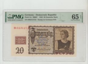 Germany, 20 Deutsche Mark, 1948 year, PMG 65