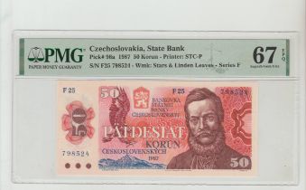 Czechoslovakia, 50 Korun, 1987 year, PMG 67