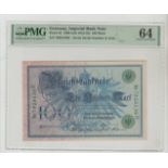 Germany, 100 Mark, 1908 year, PMG 64