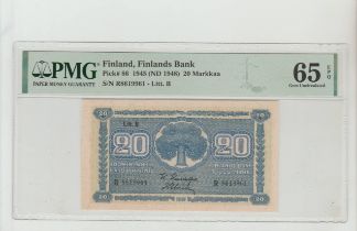 Finland, 20 Markkaa, 1945 year, PMG 65