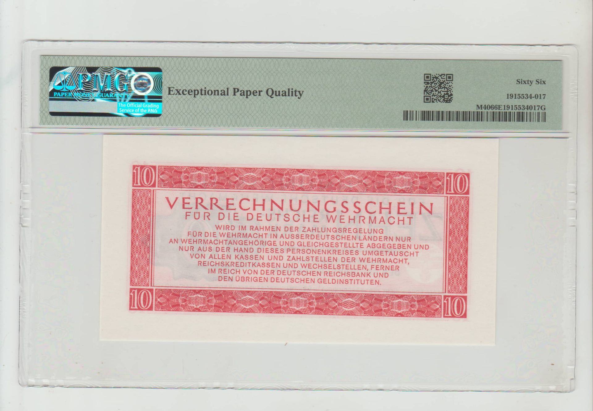 Germany, 10 Reichsmark, 1944 year, PMG 66 - Bild 2 aus 2
