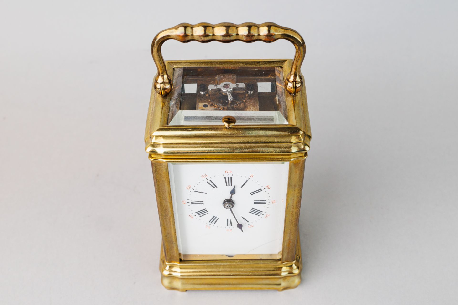 Miniature brass carriage clock in case - Bild 14 aus 21