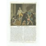 17th Old Print Antique Original Color Gravure Death Of Coligny Gaspard Ii Colign