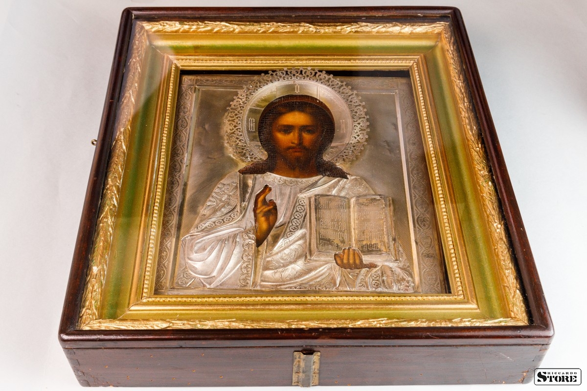 Icon "the Lord Almighty" in a wooden case - Image 2 of 6
