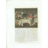 17th Old Print Antique Original Color Gravure Generosity Cardinal D'amboise 1788