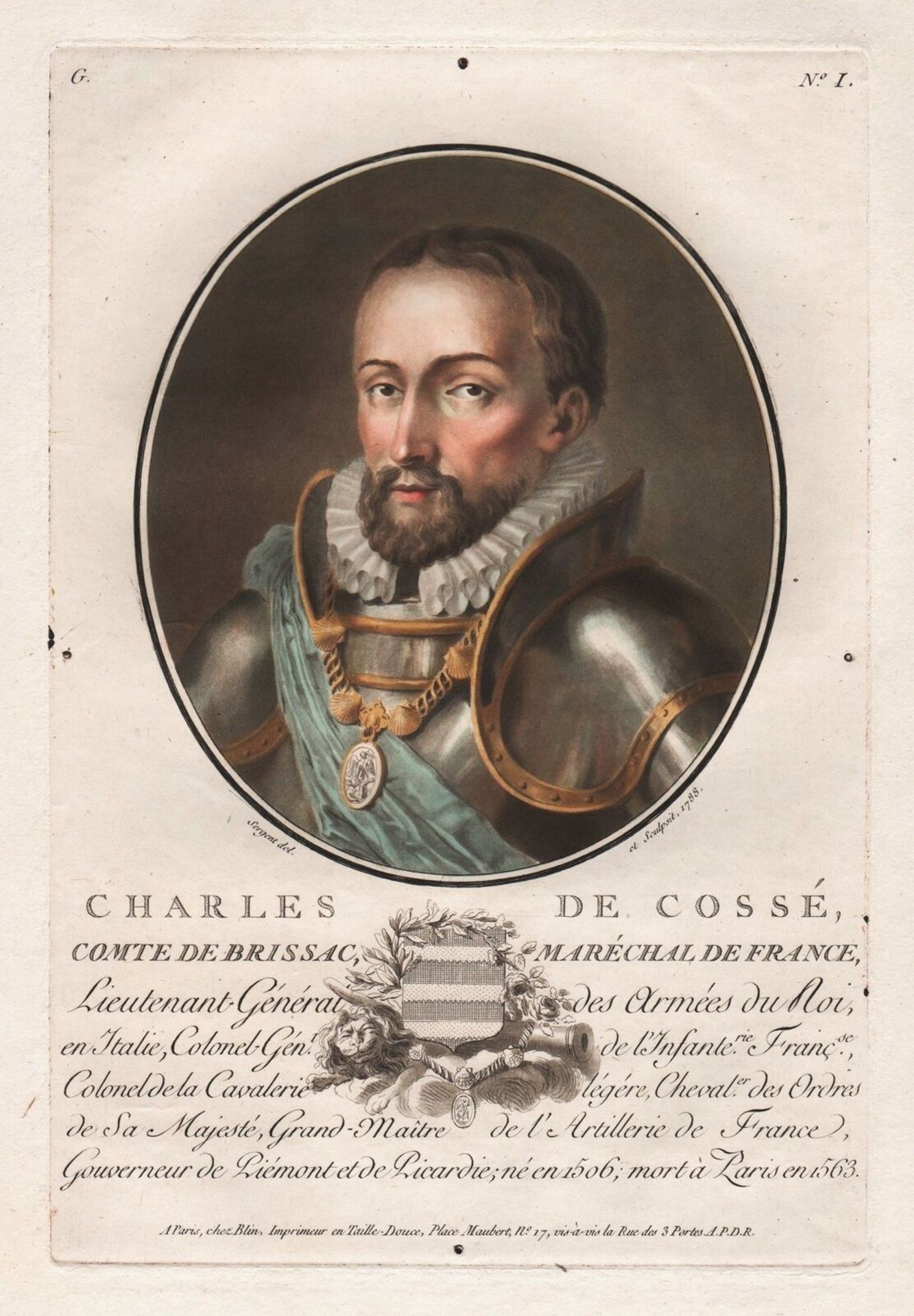 Portrait of Charles de Cossé, Count of Brissac (1505/6-1563) French Soldier, Courtier & Marshal