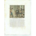 17th Old Print Antique Color Gravure Jean Baptiste Colbert Canal Languedoc 1788