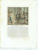 17th Old Print Antique Color Gravure Jean Baptiste Colbert Canal Languedoc 1788