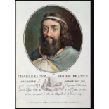 Charlemagne (747-814), King of France, engraved by Ride, 1789 year