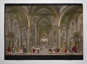 17th Old Art Print Gravure Engraving Color Decor Vintage Home Italy Church