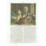 17th Old Print Antique Original Color Gravure The Continence Of Bayard 1788