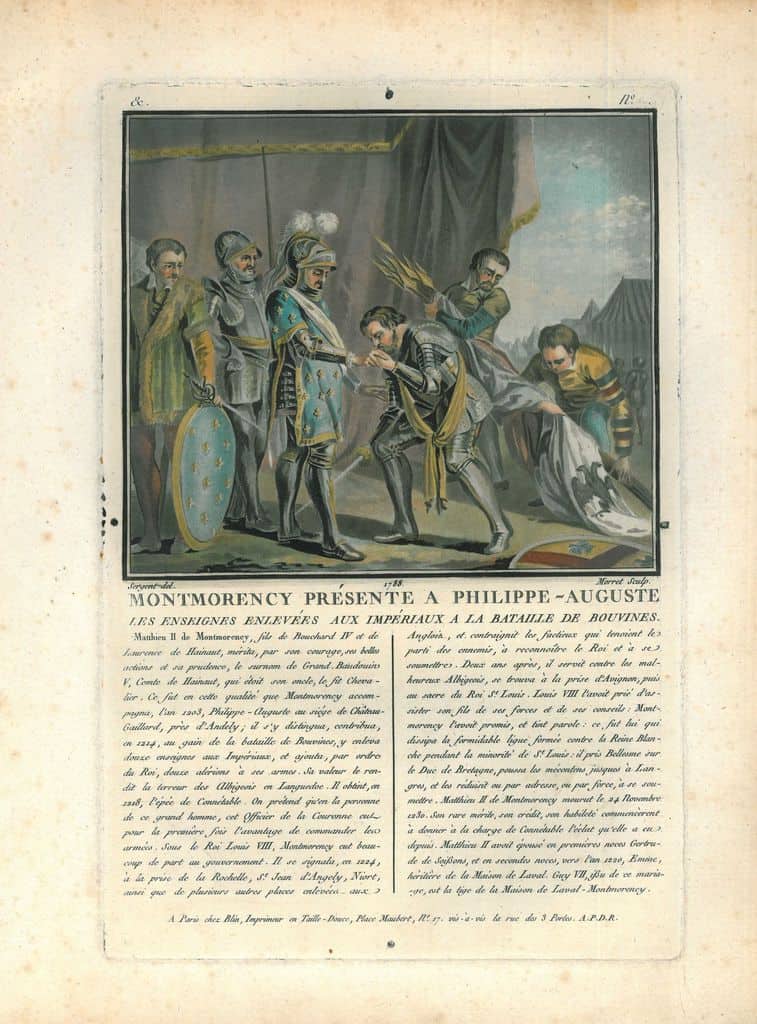 Montmorency presents to Philippe-Auguste the signs removed from the imperial at the Battle