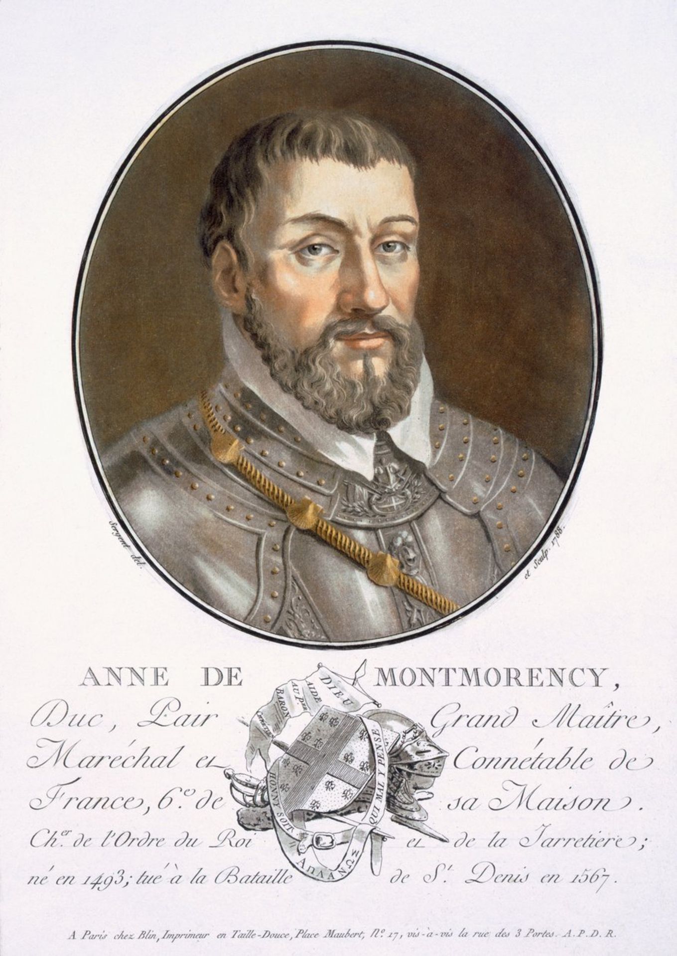 Anne de Montmorency, from Portraits des grands hommes, femmes illustres