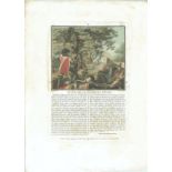 17th Old Print Antique Original Color Gravure Aftermath Battle Lvry 1590 Jean