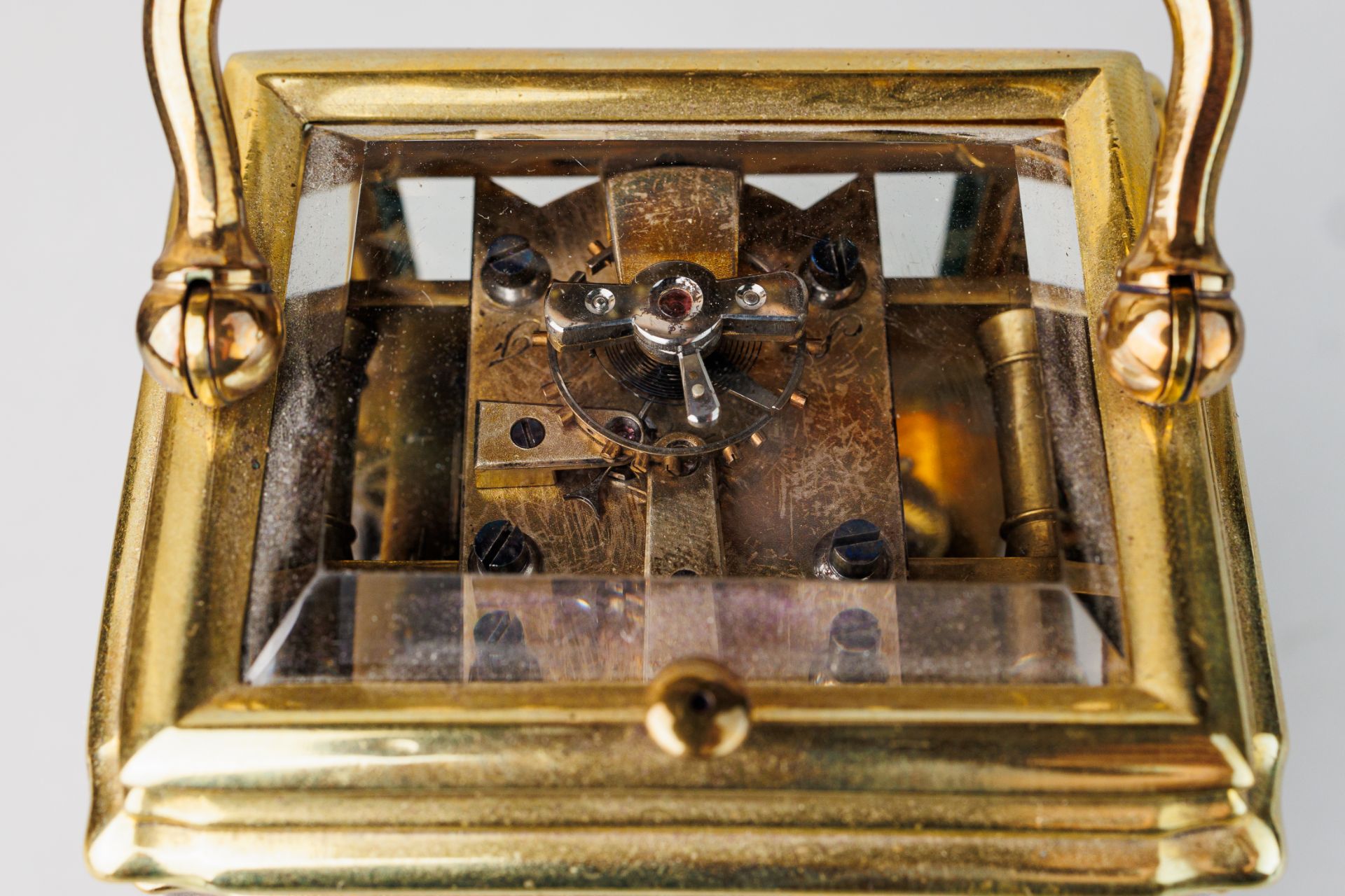 Miniature brass carriage clock in case - Bild 19 aus 21