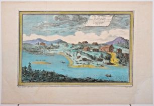 17th Art Old Print Antique Color Gravure Russia View Of The South Coast Siberia
