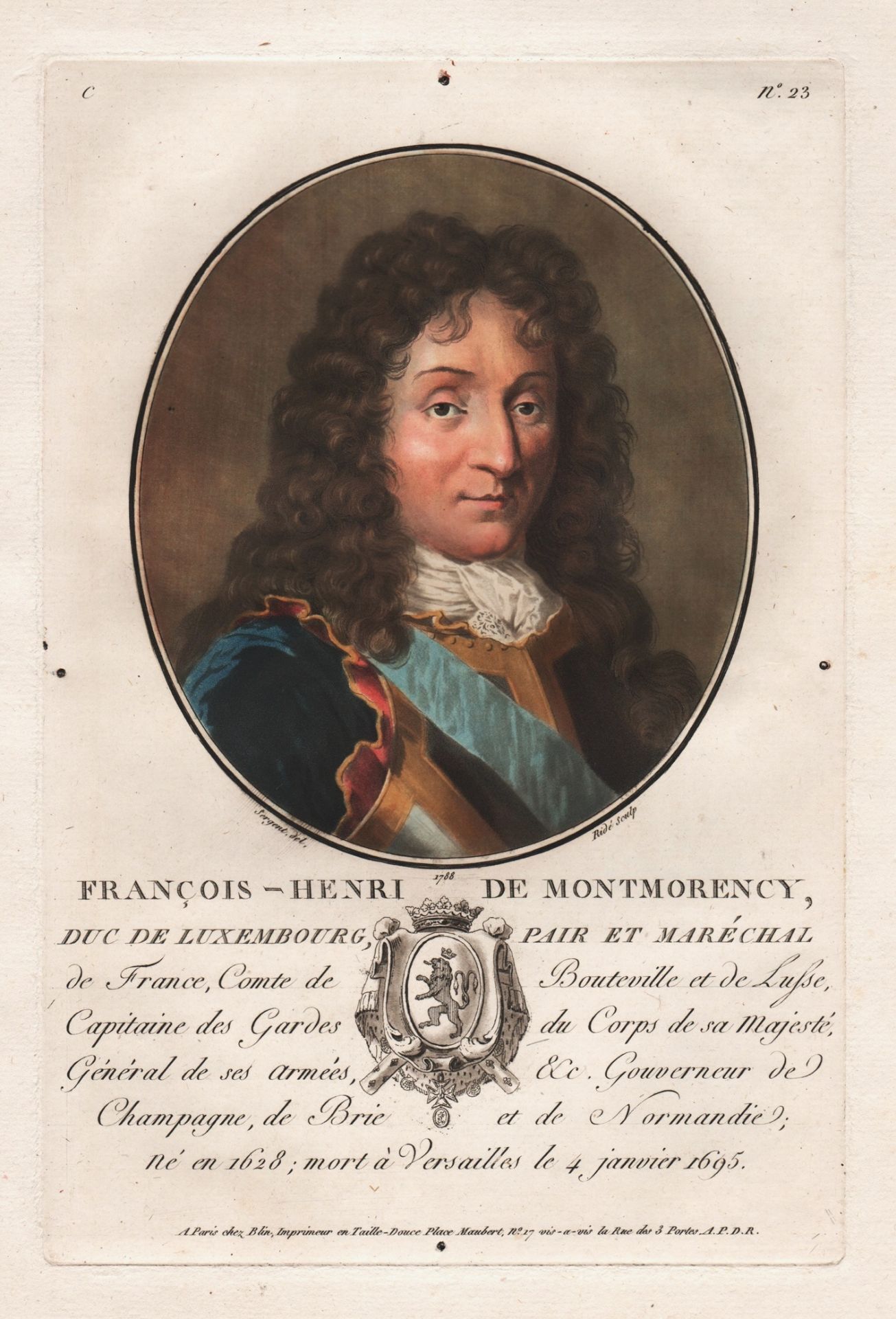 Portrait of François Henri de Montmorency-Bouteville, bust-length directed to right