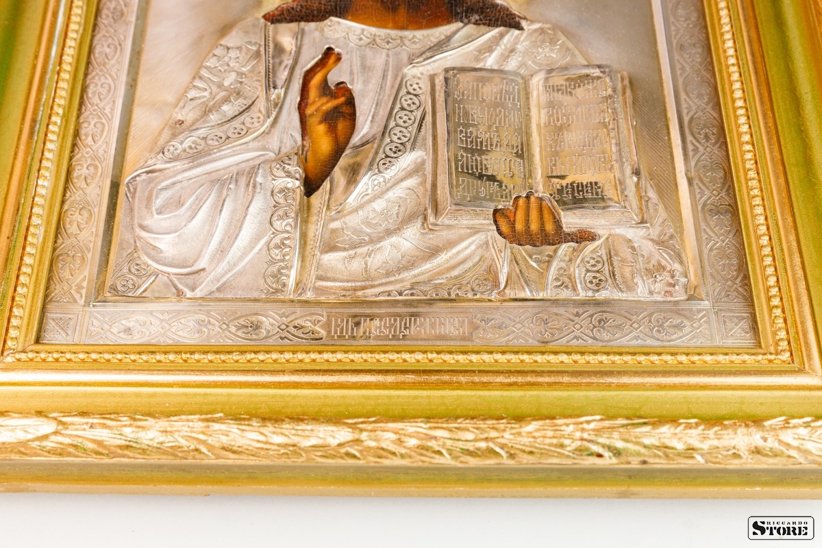 Icon "the Lord Almighty" in a wooden case - Image 3 of 6