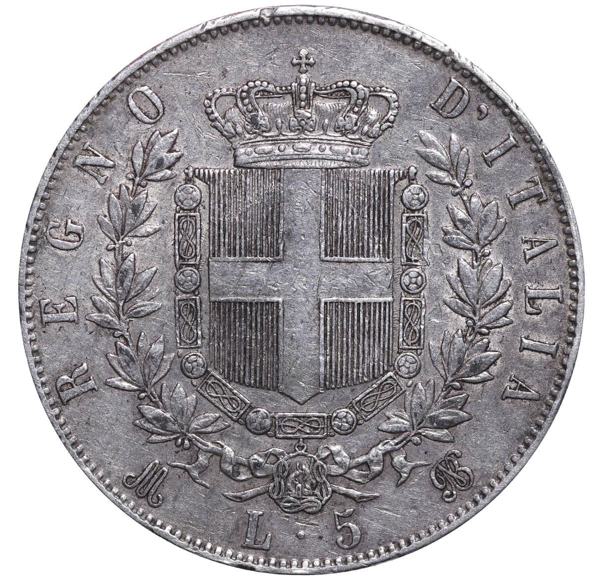 Italy, 5 Lire, 1872 year, M-B - Image 3 of 3