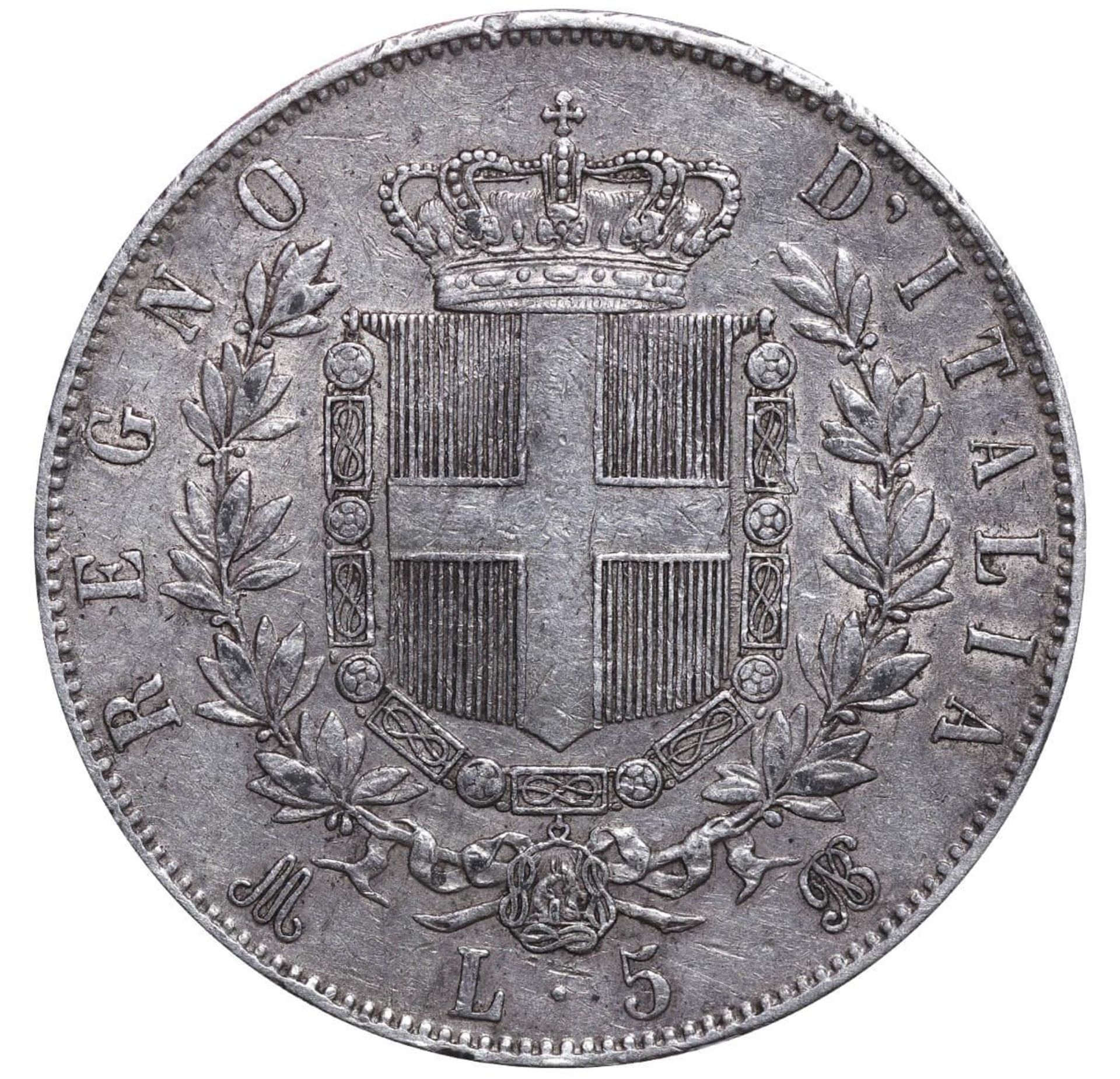 Italy, 5 Lire, 1872 year, M-B - Bild 3 aus 3