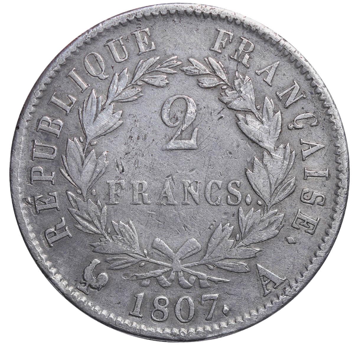 France, 2 Francs, 1807 year, A - Image 3 of 3
