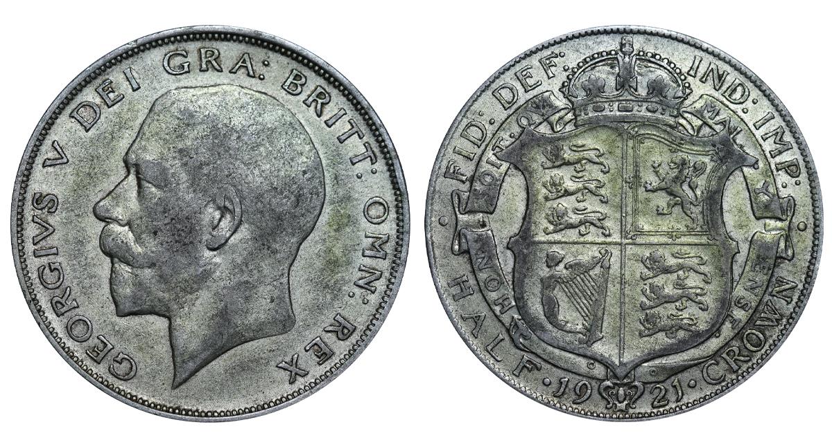 United Kingdom, ½ Crown, 1921 year