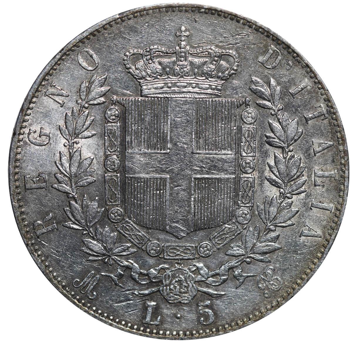 Italy, 5 Lire, 1873 year, M-B - Image 3 of 3