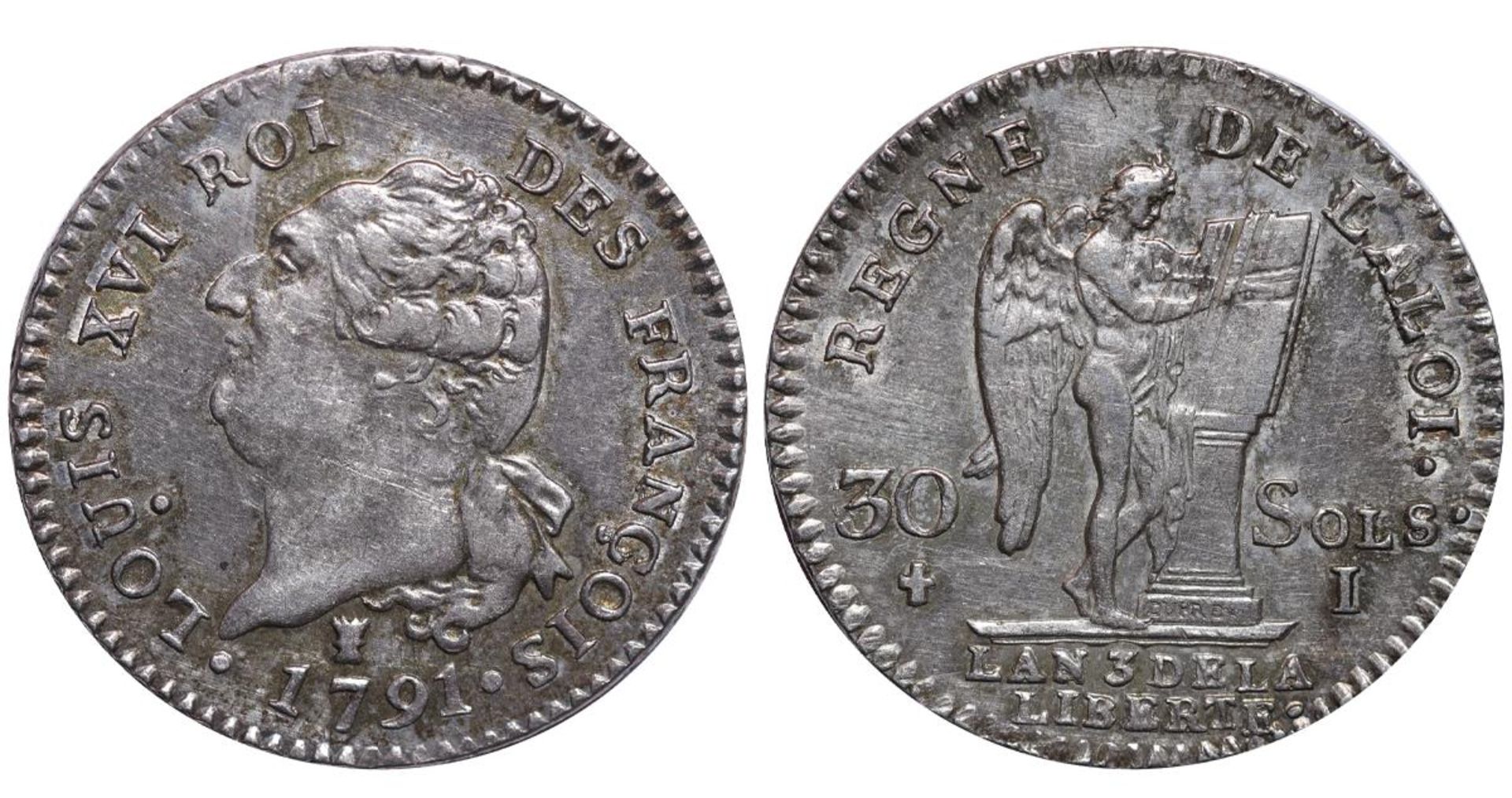 France, 30 Sols, 1791 year, I