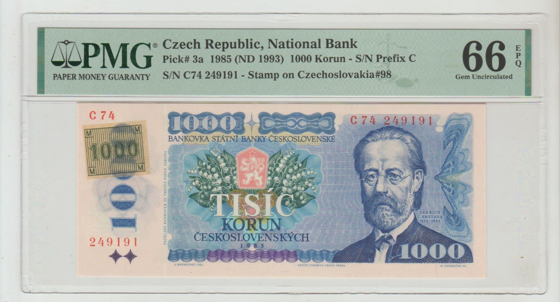 Czech Republic, 1000 Korun, 1985 year