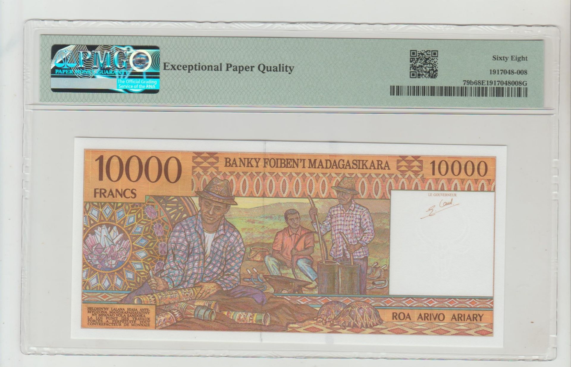 Madagaskar, 10,000 Francs = 2000 Ariary, 1995 year - Bild 2 aus 2