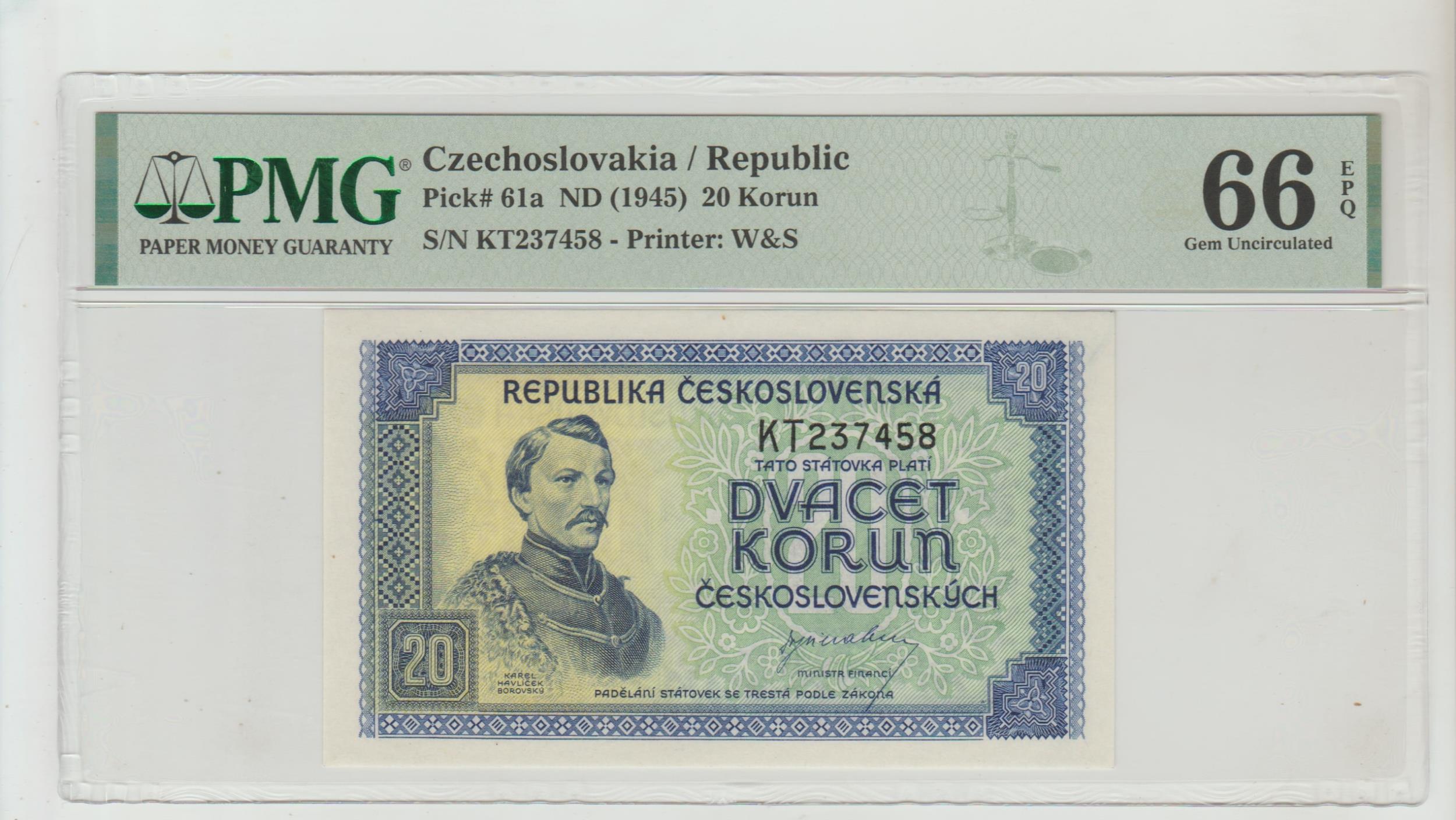 Czechoslovakia, 20 Korun, 1945 year