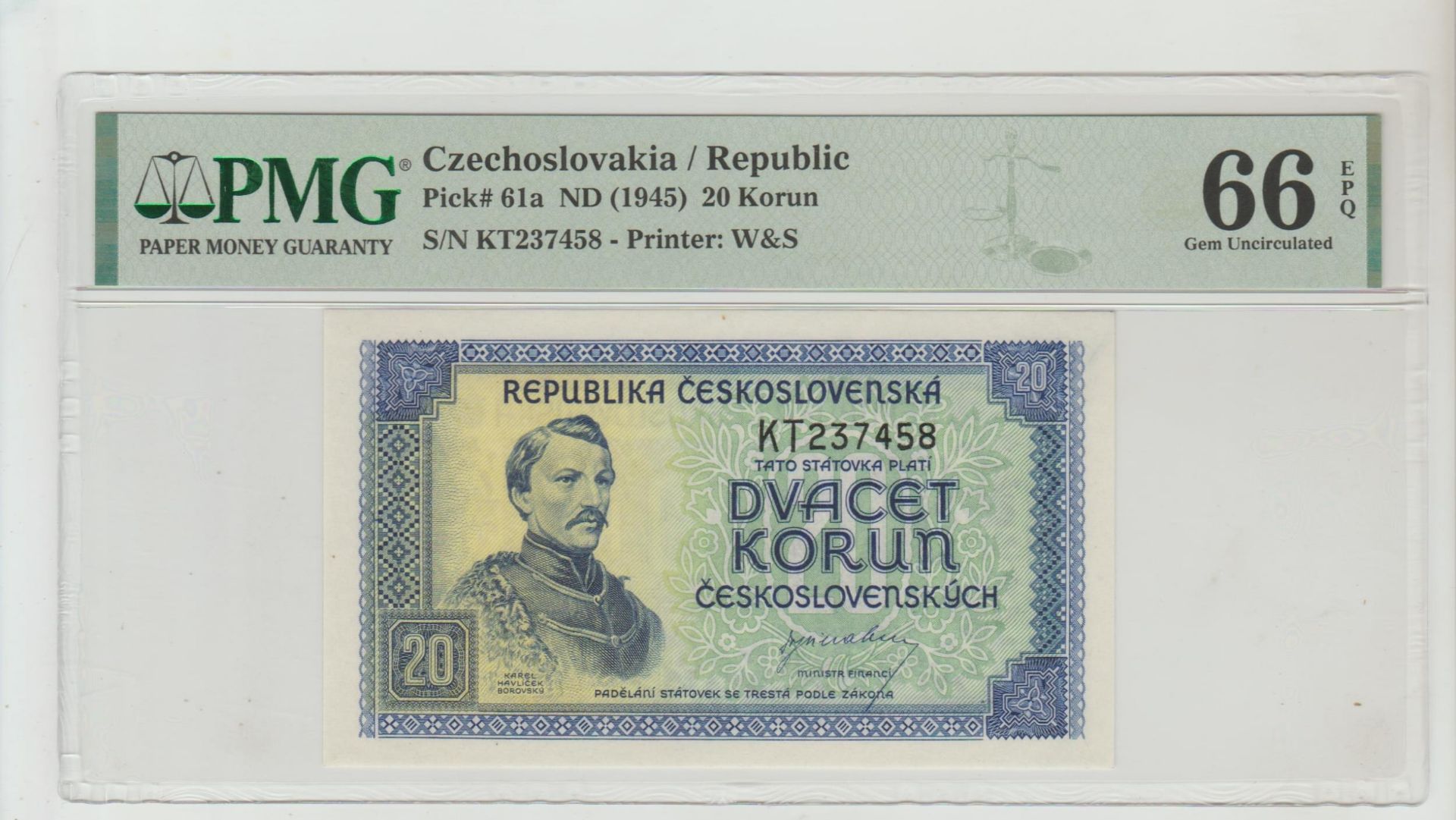 Czechoslovakia, 20 Korun, 1945 year