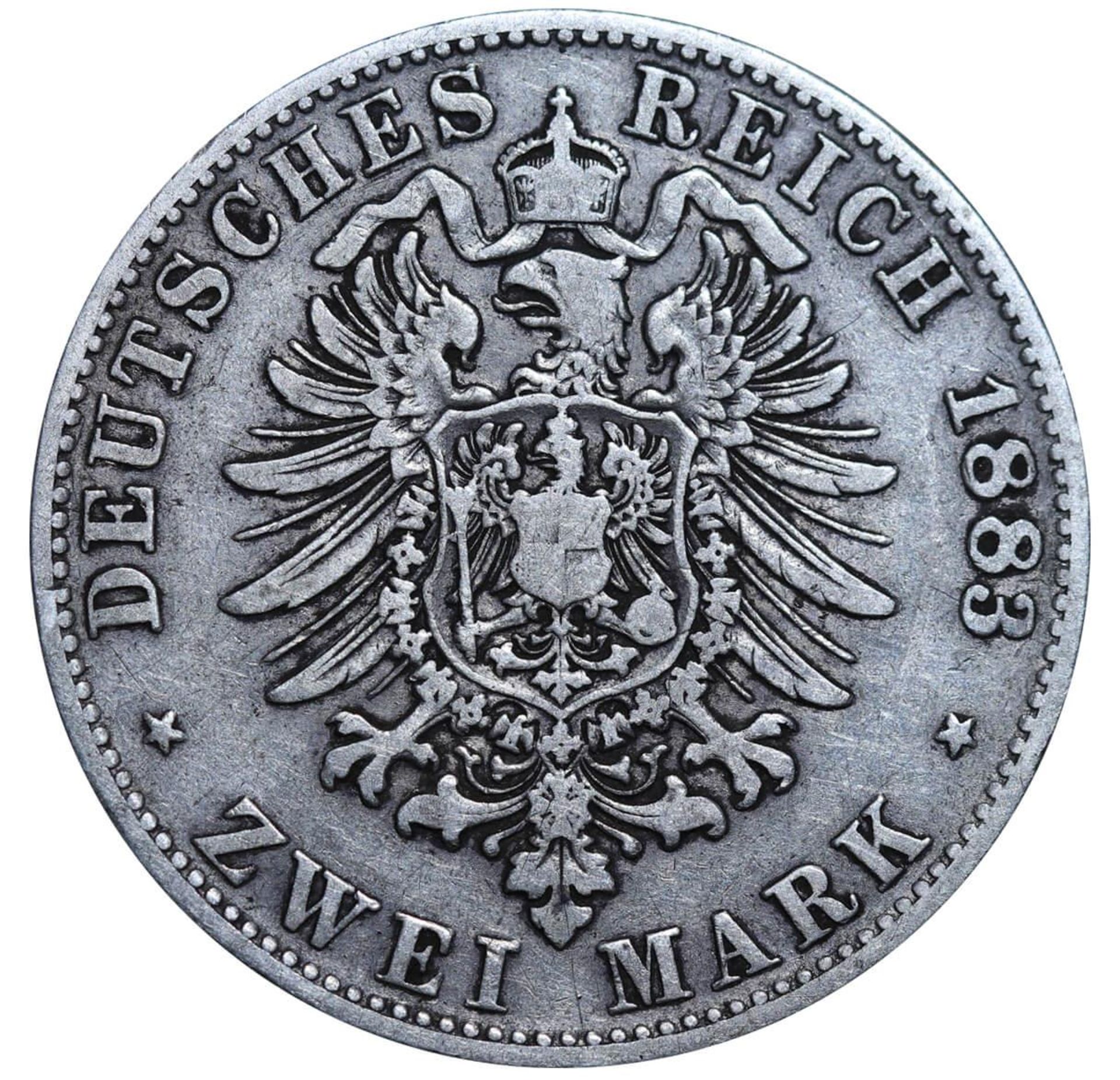 Kingdom of Bavaria, 2 Marks, 1883 year, D - Image 3 of 3