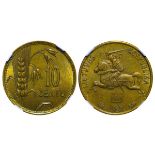 Lithuania, 10 Centu, 1925 year, NGC, MS 64