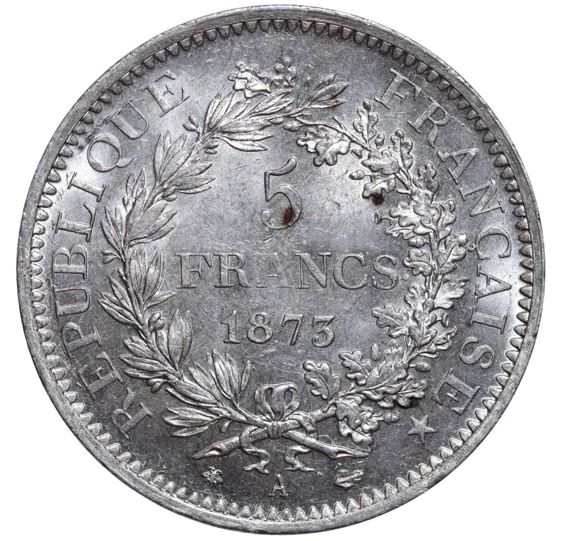 France, 5 Francs, 1873 year, A - Image 2 of 3