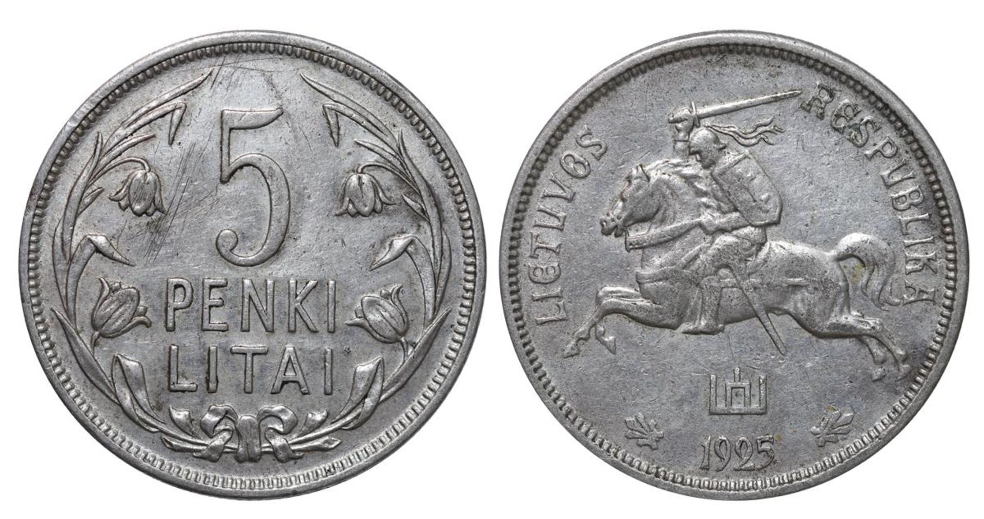 Lithuania, 5 Penki Litai, 1925 year