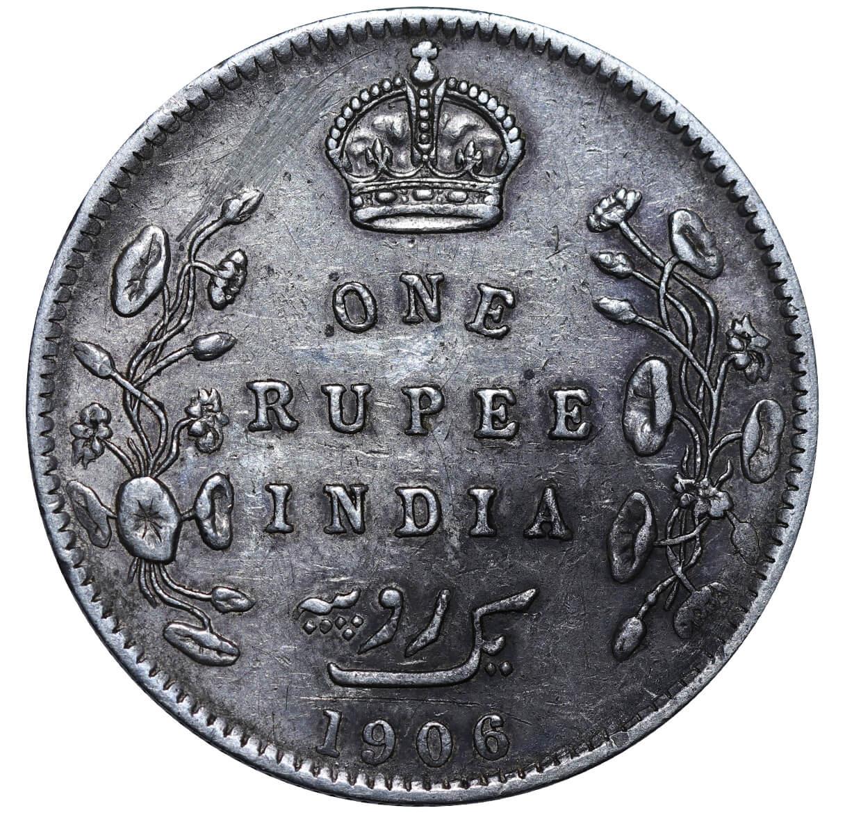 India-British, 1 Rupee, 1906 year - Image 3 of 3