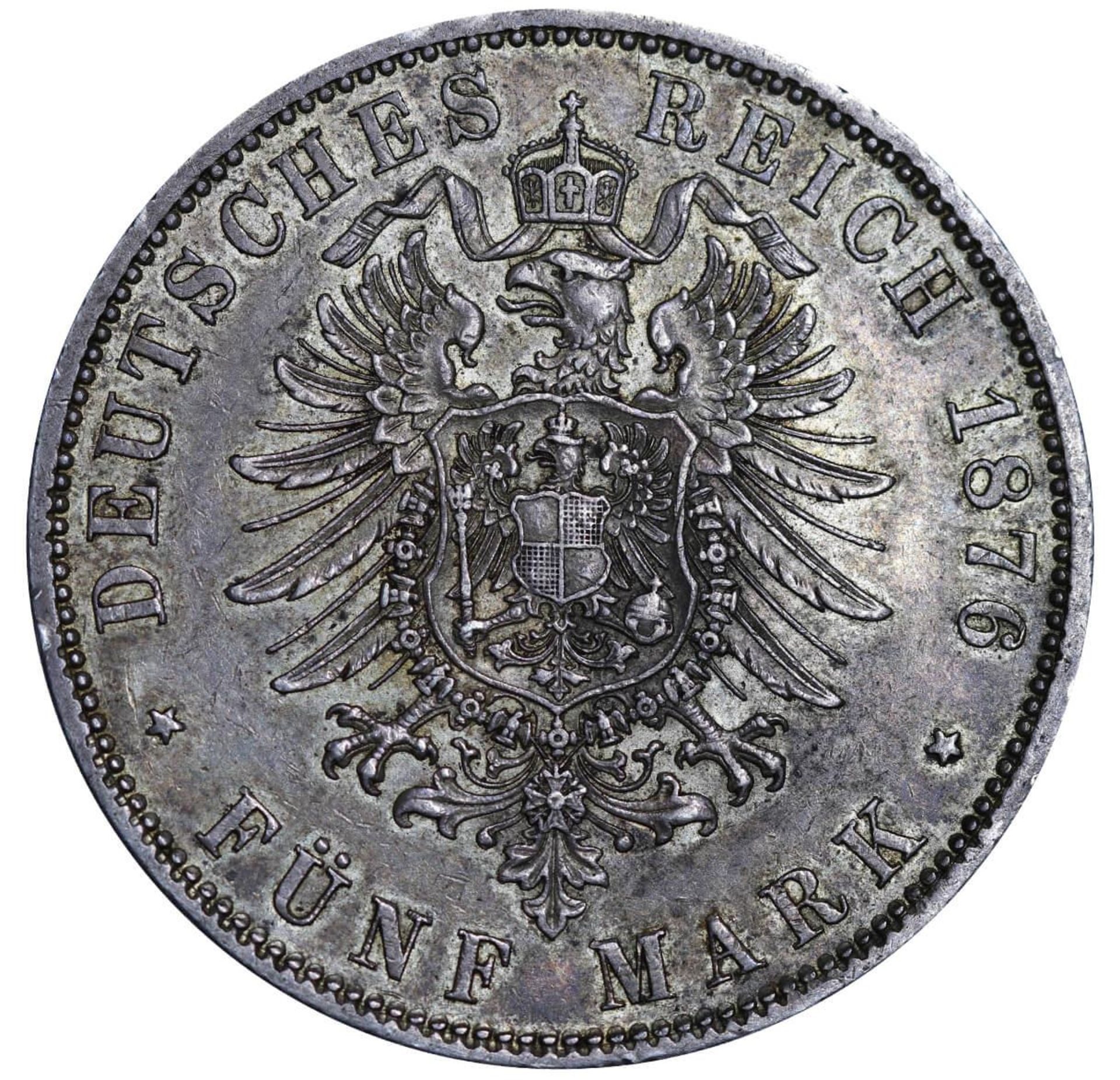 Kingdom of Prussia, 5 Mark, 1876 year, A - Bild 3 aus 3