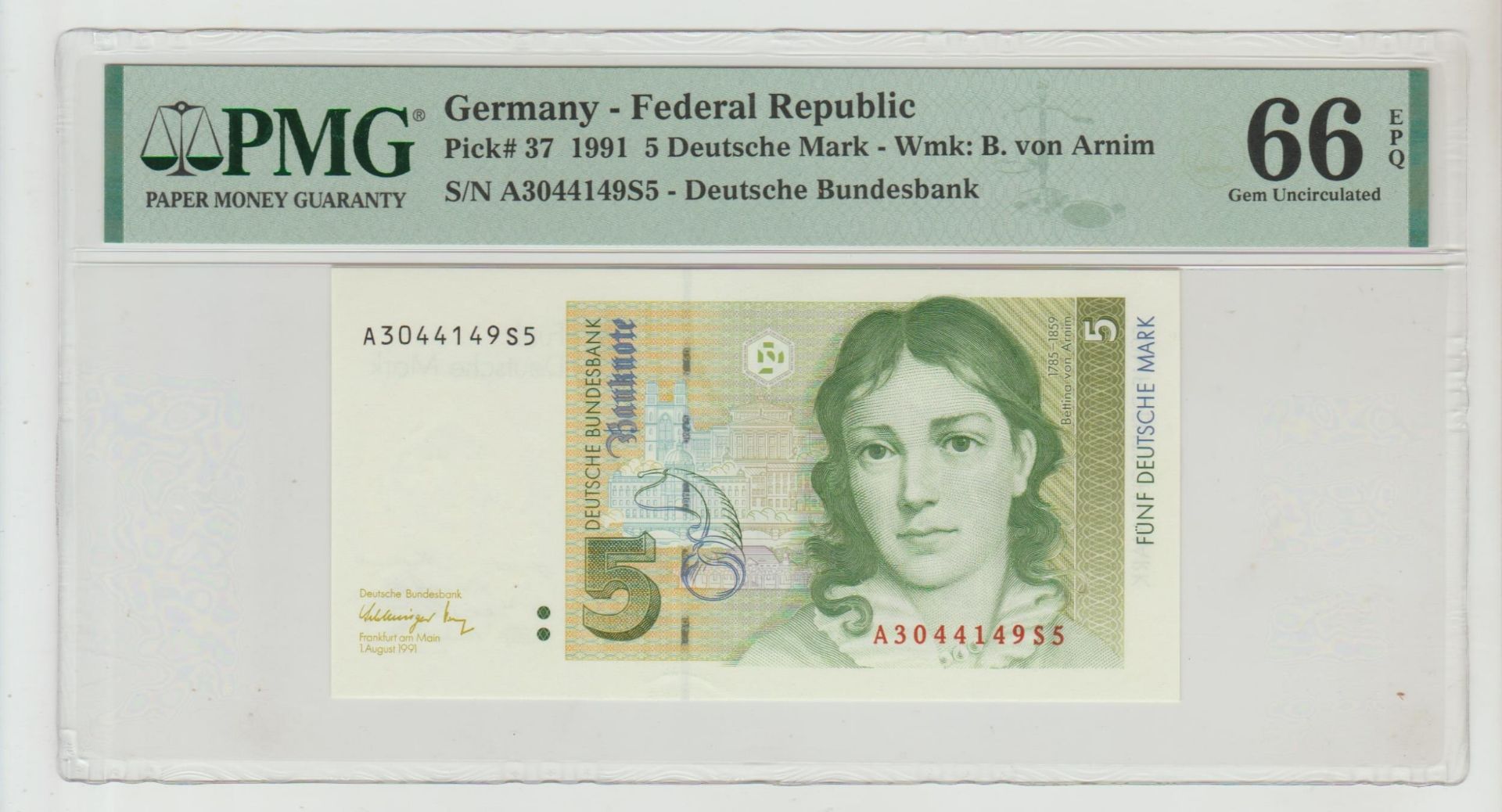 Germany, 5 Deutsche Mark, 1991 year