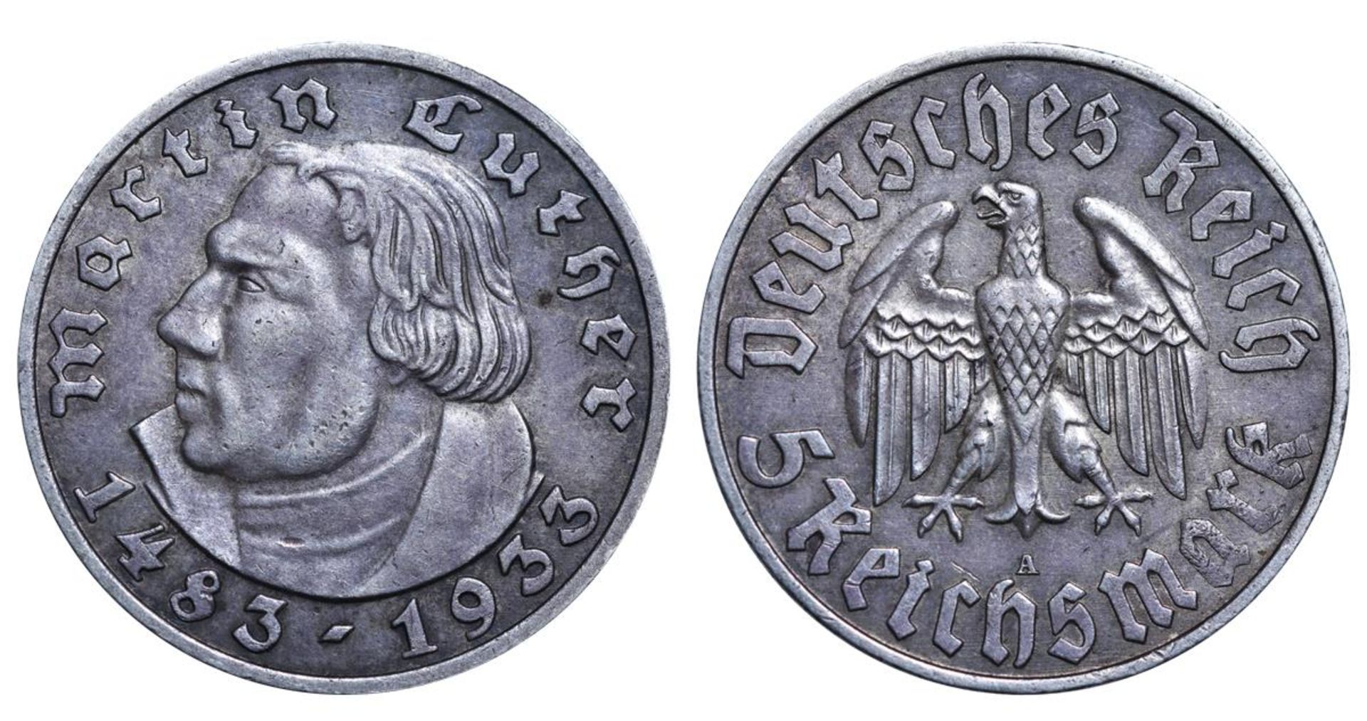 Germany, 5 Reichsmark, 1933 year, A, 450th Anniversary of Martin Luther's Birth