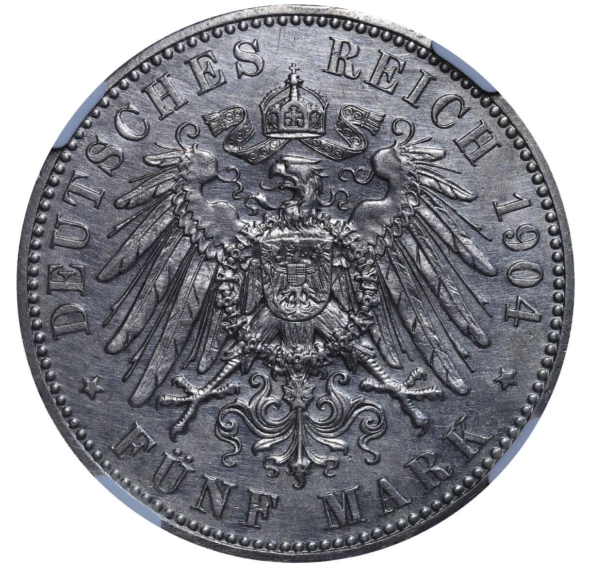 Grand duchy of Hessen-Darmstadt, 5 Mark, 1904 year, 400th Anniversary of Philipp the Magnanimous, NG - Image 3 of 3
