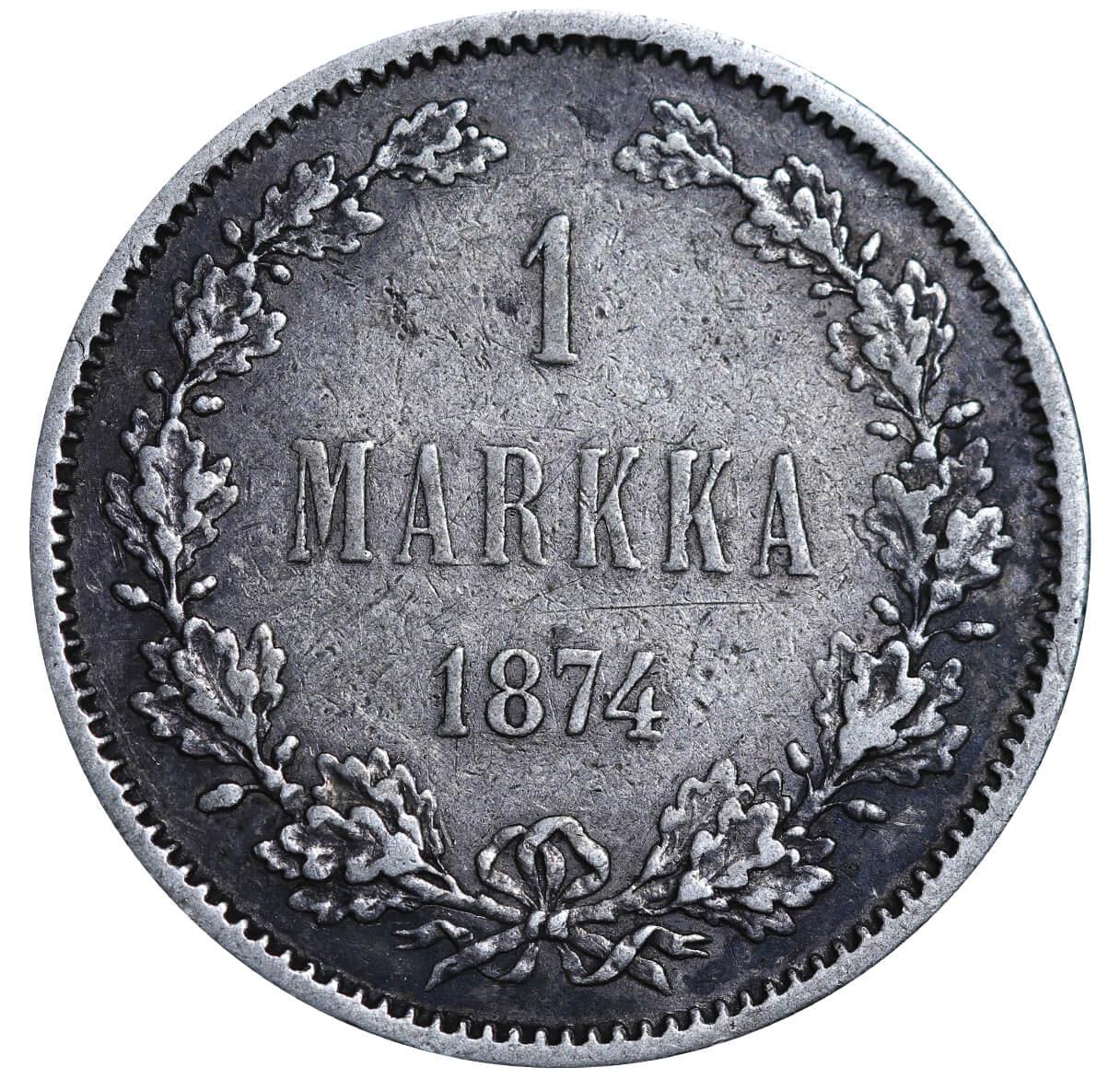Russian Empire, 1 Markka, 1874 year, S - Bild 2 aus 3