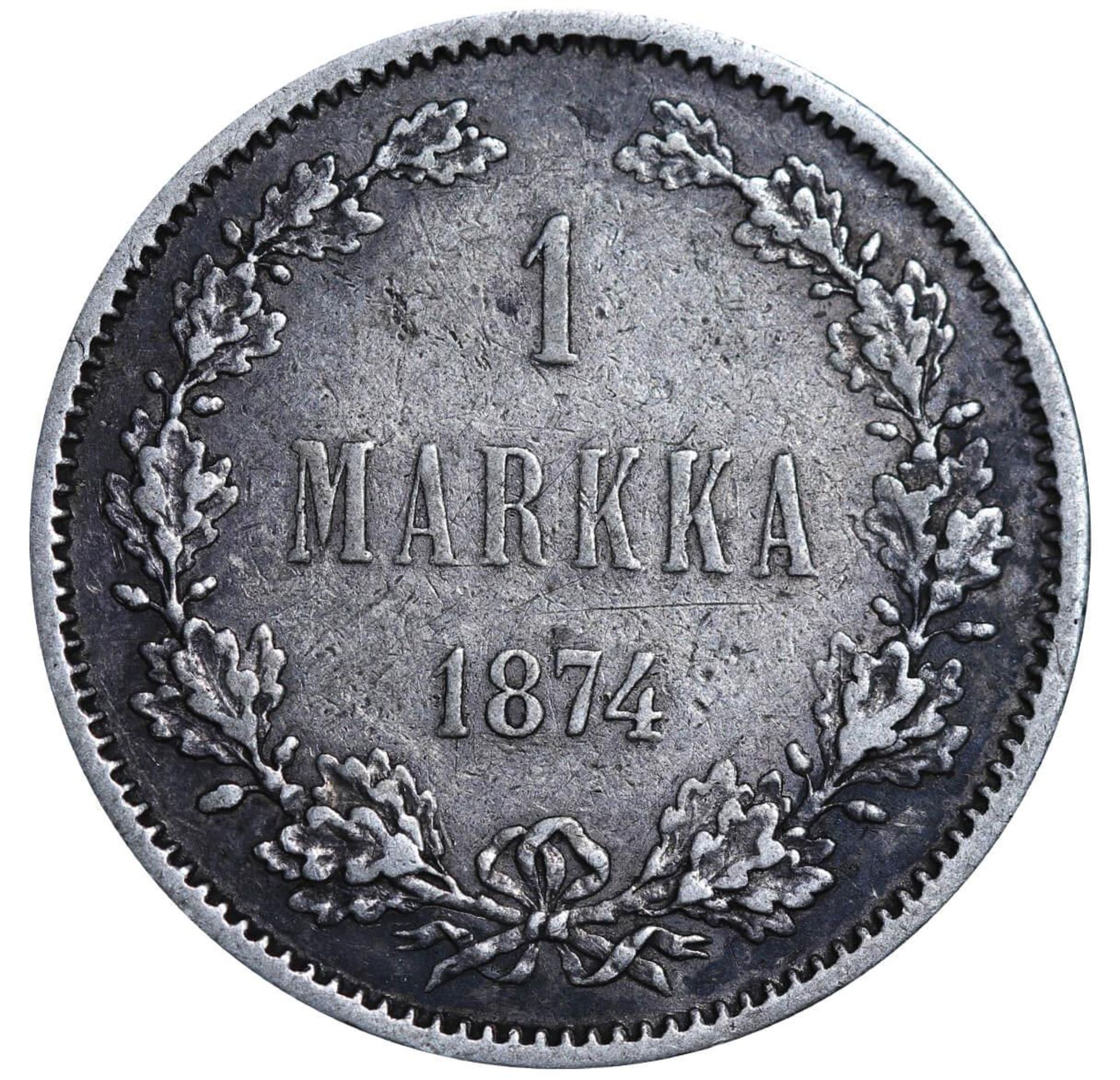 Russian Empire, 1 Markka, 1874 year, S - Image 2 of 3