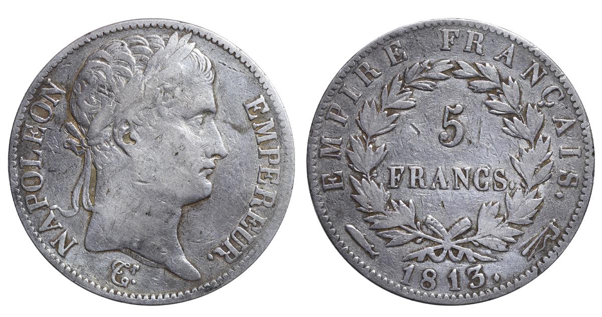 France, 5 Francs, 1813 year