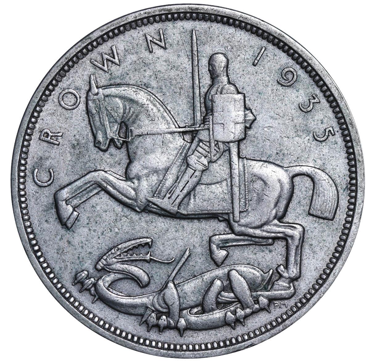 United Kingdom, 1 Crown, 1935 year, 25th anniversary of accession of King George V - Bild 3 aus 3